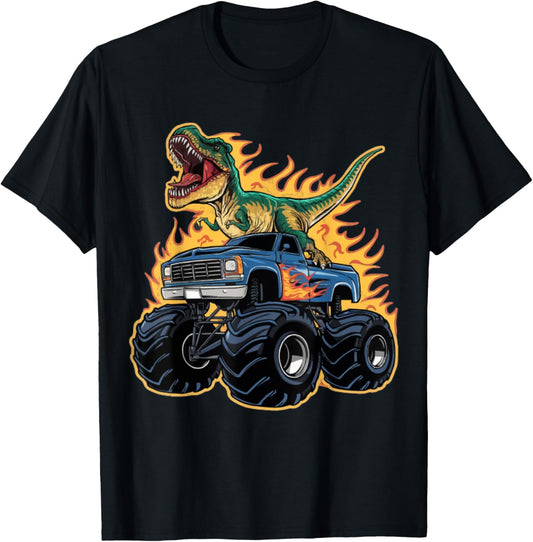 Monster Truck Dinosaur Birthday Party Monster Truck Boy T-Shirt