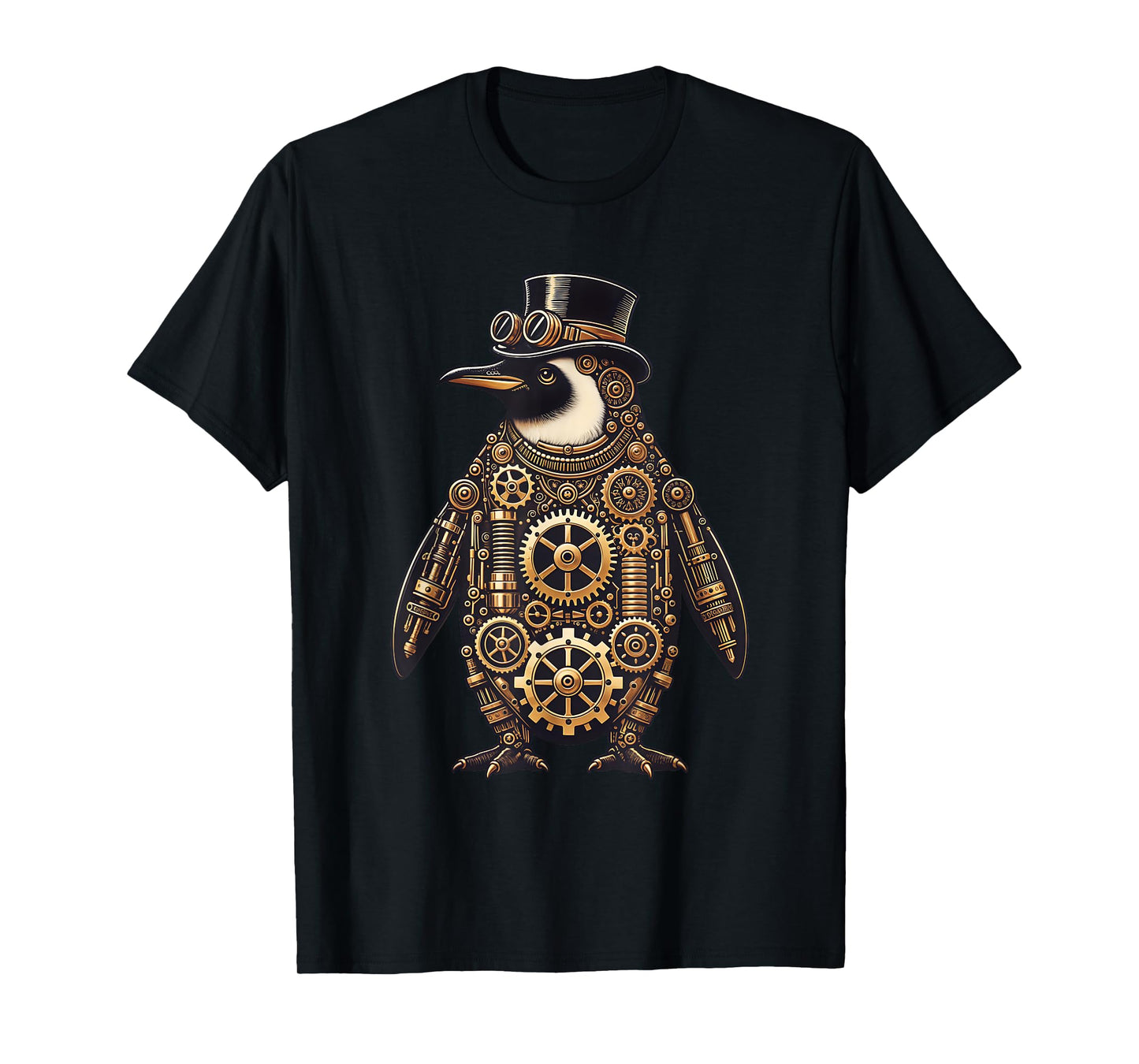Steampunk Penguin Shirt Vintage Mechanical Gears Penguin Art T-Shirt