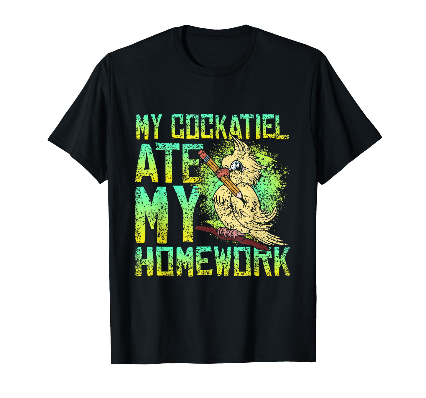 Lover Cockatiels Pets Cockatiel Birds Unisex-Child T-Shirt, Black, Small, Short Sleeve, Crew Neck, Classic Fit, Cockatiel Print, Humor, Holiday, Pet-Themed, All Seasons