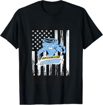 Pueblo West Cyclones Official High School Gear Unisex-Adults Pueblo West Cyclones Logo Nation HS T-Shirt Black Small Modern Casual Cartoon Crew Neck Short Sleeve T-Shirt