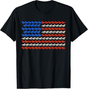 4th of July American Flag Horseback Riding Horse USA Flag T-Shirt