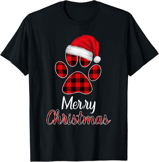 Christmas Pajama Women Kids Girl Christmas Gifts Cat Dog Paw T-Shirt