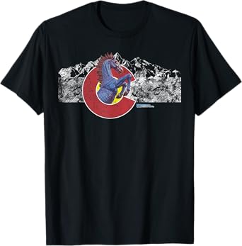 Colorado Flag and Blucifer Demon Horse T-Shirt