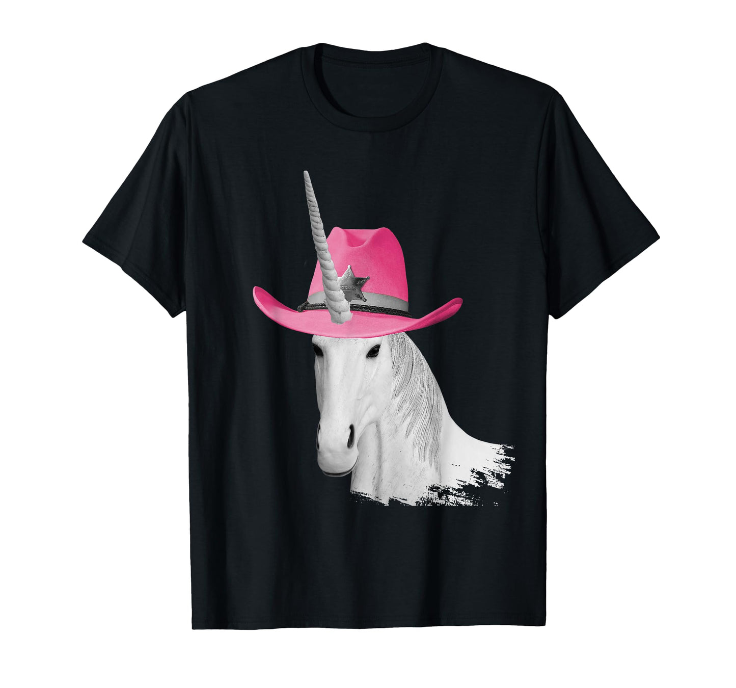 Unicorn Wearing Pink Cowboy Hat Cowgirl T-Shirt