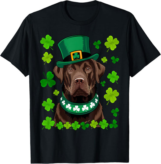 Funny St Patricks Day Chocolate Lab Dog, Irish T-Shirt