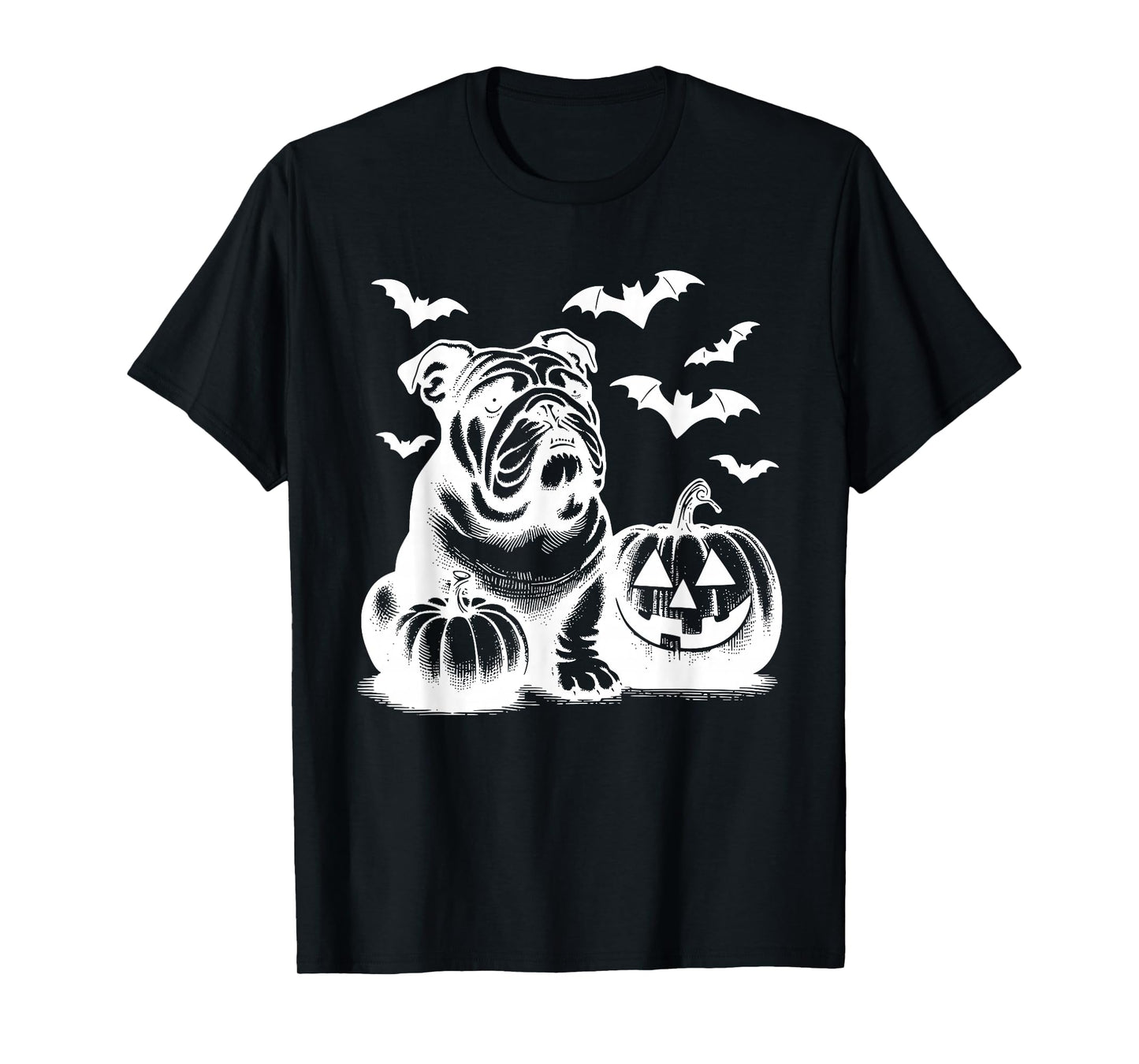 Halloween English Bulldog Pumpkin T-Shirt
