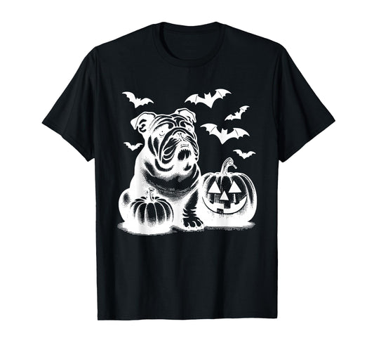 Halloween English Bulldog Pumpkin T-Shirt