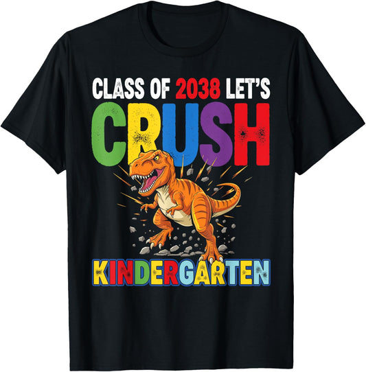 Dinosaur Back to School Crush Kindergarten Class of 2038 Boy T-Shirt