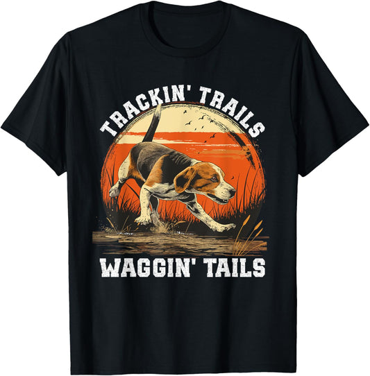 Dog Hunter Tracking Trails Beagle Hunting T-Shirt