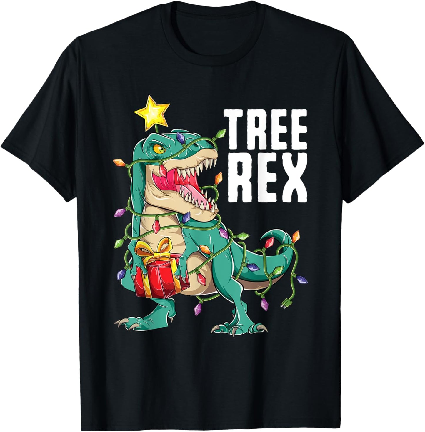 Christmas Dinosaur Tree Rex Trex Pajamas Men Boys Kids Xmas T-Shirt