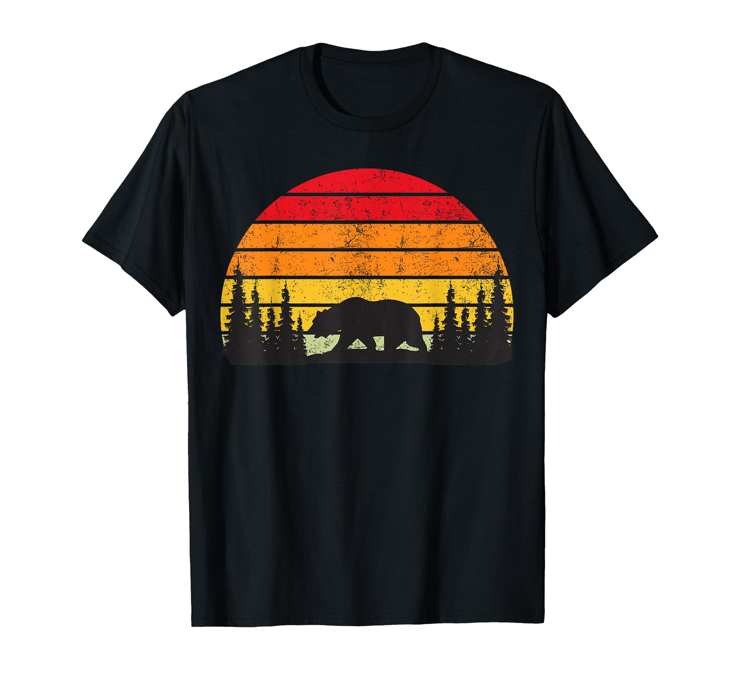 Retro Forest Bear Outdoors Nature Women Men Vintage Graphic T-Shirt