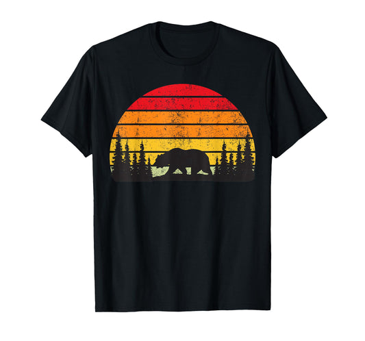 Retro Forest Bear Outdoors Nature Women Men Vintage Graphic T-Shirt