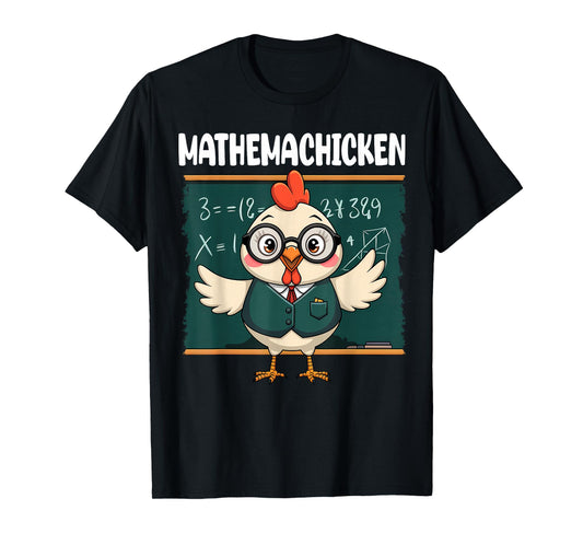 Funny Math Teacher Chicken Mathemachicken Pun T-Shirt