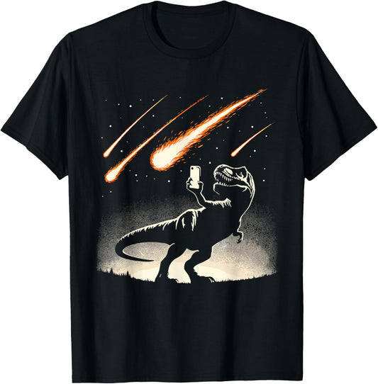 Dinosaur T-Rex Selfie Novelty Men Kids Women Funny Dinosaur T-Shirt
