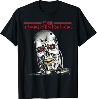 The Terminator T-800 Head Retro Cyborg Gamer Classic Sci-Fi T-Shirt