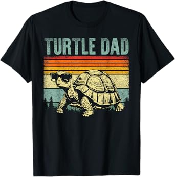 Vintage Turtle Dad Turtle Lovers Tortoise Daddy Father's Day T-Shirt