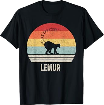 Retro Lemur Shirt Animal Lover Gift Vintage Funny T-Shirt