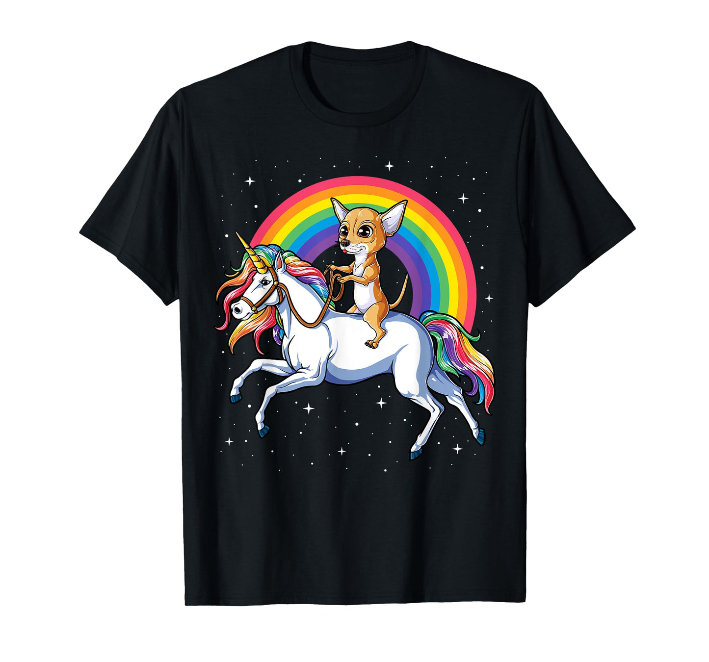 Chihuahua Unicorn T shirt Girls Space Galaxy Rainbow Dog Tee T-Shirt