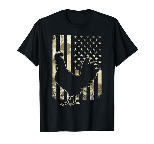 Chicken US American Flag Patriotic Chicken Lover 4th of July T-Shirt
