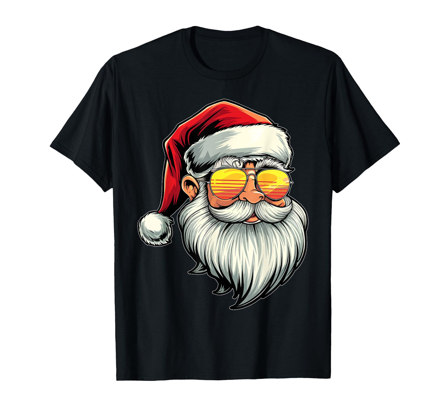 Santa Face Retro Sunglasses Christmas Xmas Men Women Kids T-Shirt