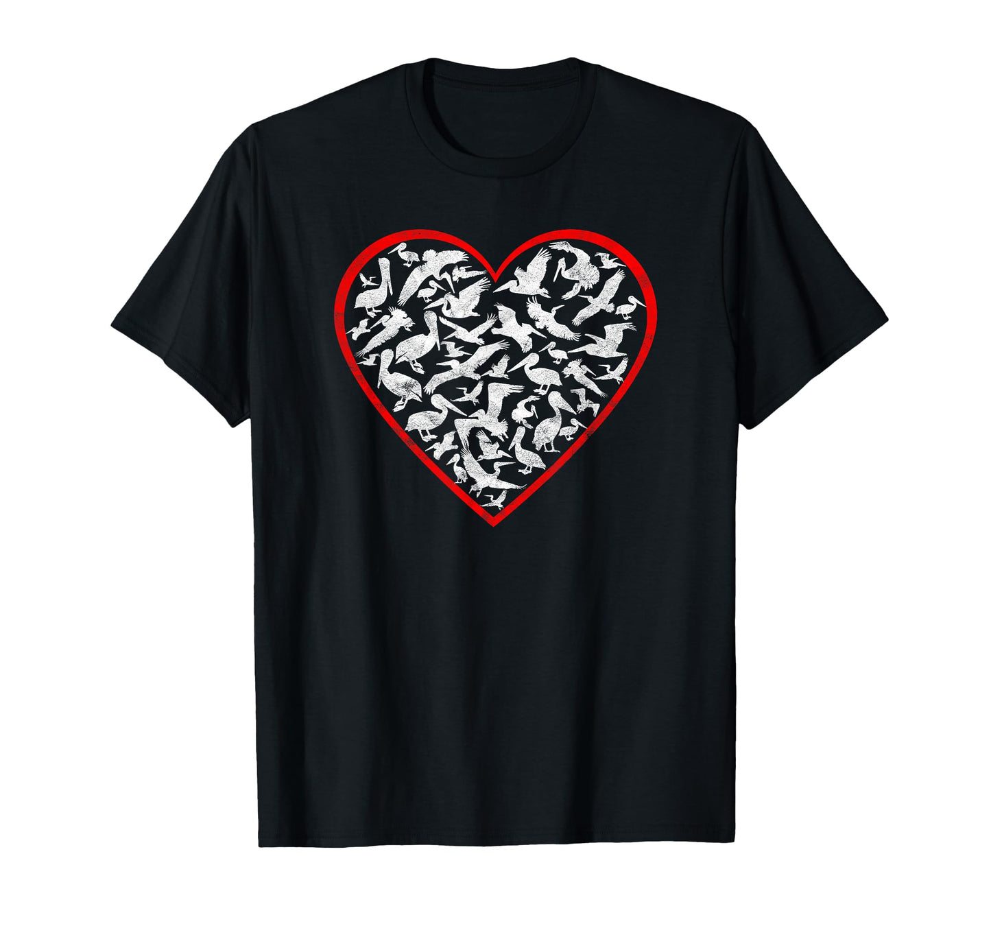 Pelican Gift Women Men Love Motherhood Bird Animal Red Heart T-Shirt