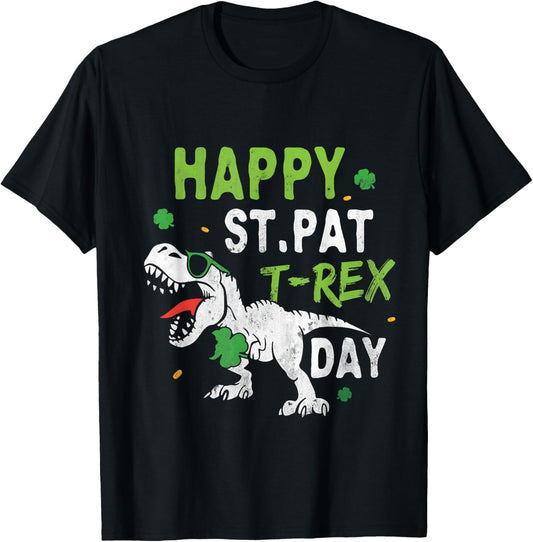 Happy St Pat Rex Day Shirt St Patricks Dinosaur Toddler Boys T-Shirt