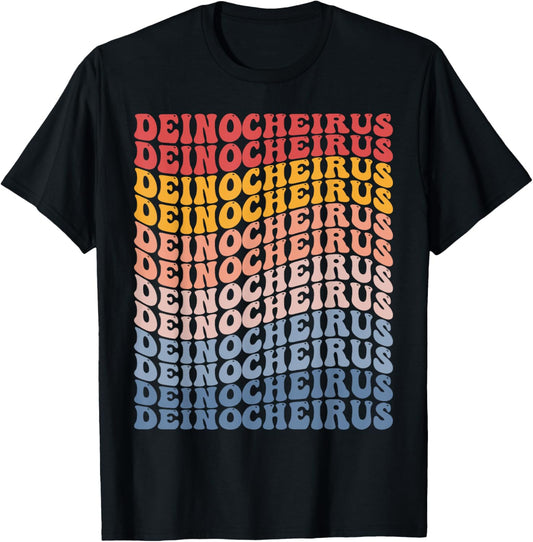 Deinocheirus Groovy Retro Dinosaur T-Shirt