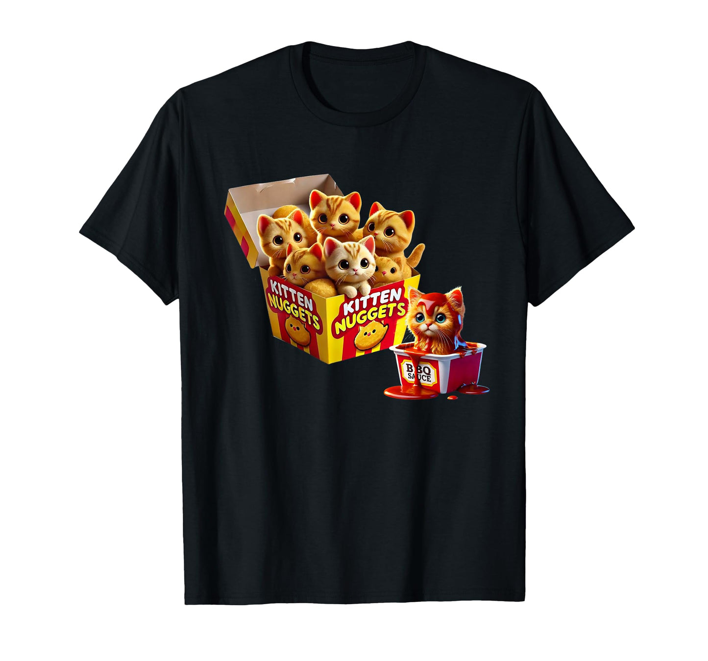 Kitten Nuggets Cat Lover Gift Food Pun Chicken Nuggets Men Women Kids T-Shirt
