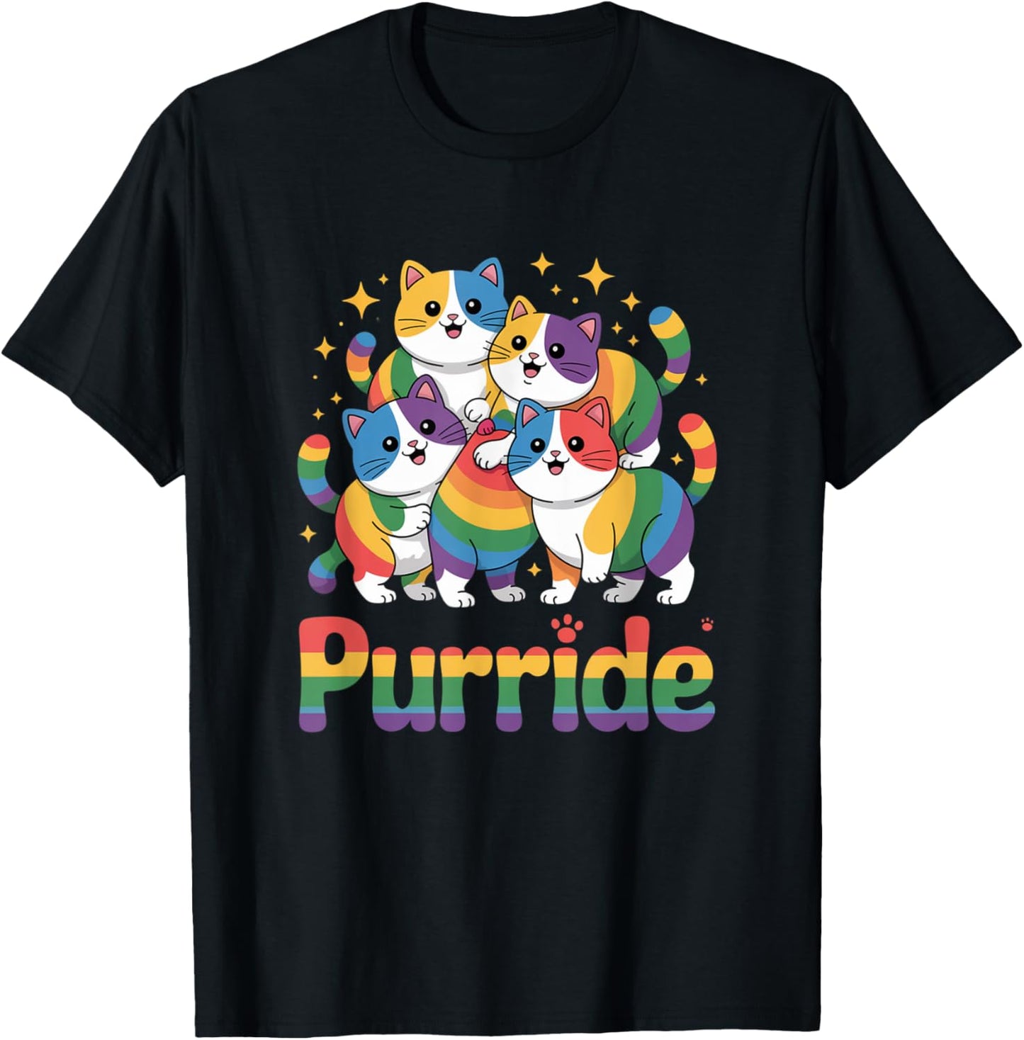 Purride Cat Pride Ally LGBT Rainbow Animal Lovers Women Kids T-Shirt