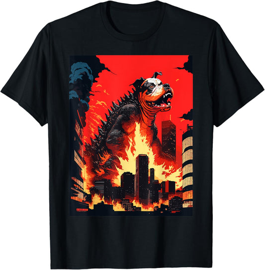 Funny Pitzilla American PitBull Terrier Dogzilla T-Shirt