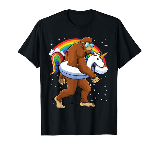 Bigfoot Unicorn Rainbow Shirt Boys Kids Girls Toddlers T-Shirt
