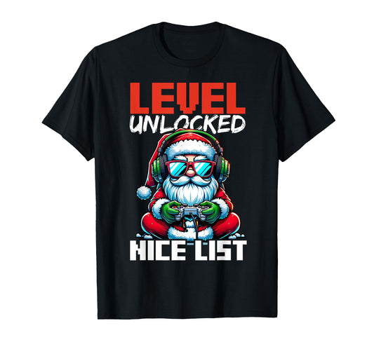 Christmas Gamer Boys Nice List Video Game Santa Xmas T-Shirt