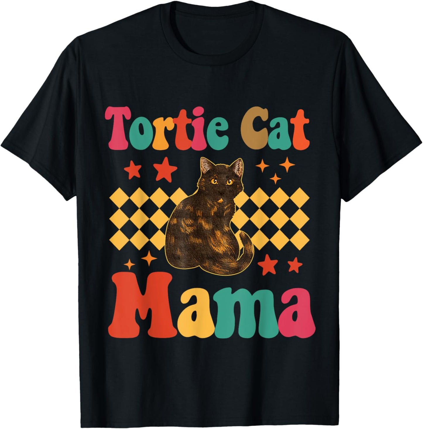 Groovy Tortie Cat Mama T-Shirt