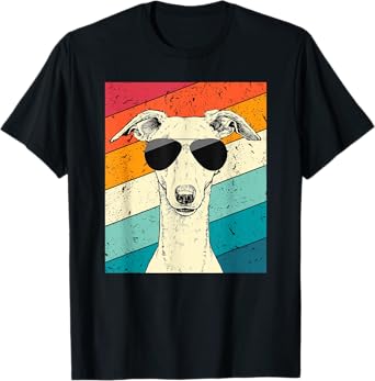 Retro Vintage Whippet with Sunglasses Dog Lovers Men Women Kids T-Shirt