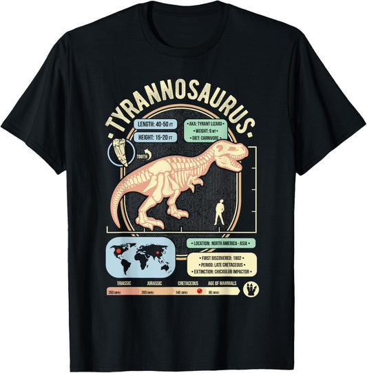 Dinosaur Facts - Tyrannosaurus T-REX Science & Anatomy Gift T-Shirt