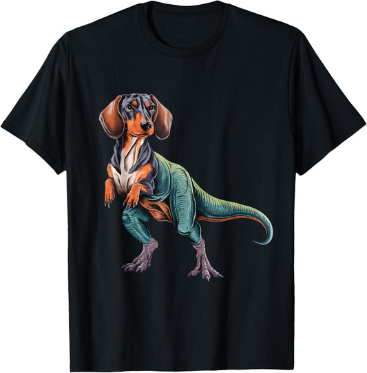Funny Vintage Dachshund Dinosaur Dachshundsaurus T-Rex Dog T-Shirt