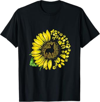 French Bulldog Sunflower With Paws Cute Dog Lover T-Shirt