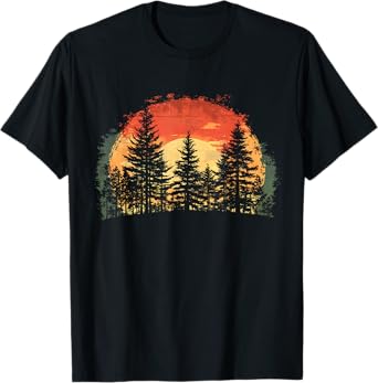 Outdoor Tree Nature Lover Wildlife Retro Forest T-Shirt
