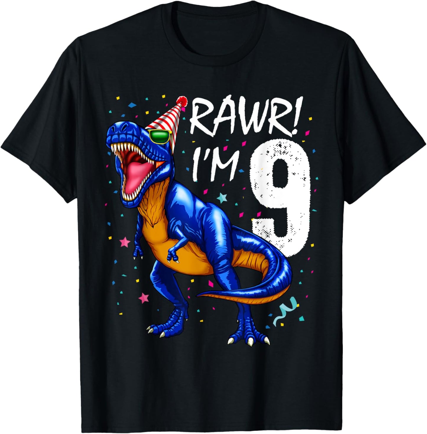 Rawr I'm 9 9th Birthday Dinosaur Shirts Boys Dinosaur Gift T-Shirt