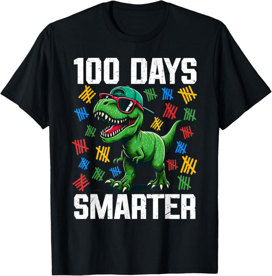 100 Days Smarter Dinosaur 100 Days Of School Boys Toddler T-Shirt