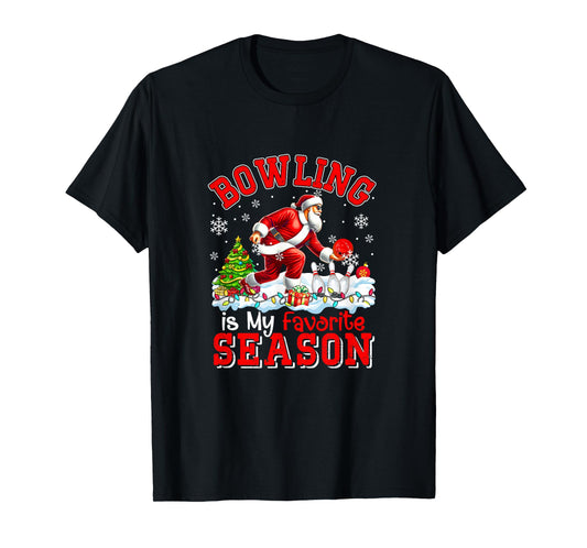 Bowling is Favorite Season Costume Player Christmas Santa T-Shirt
