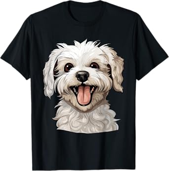 Cute Maltipoo Face Dog Lover Mom Pet Puppy Owner Print Art T-Shirt for Men Women Kids