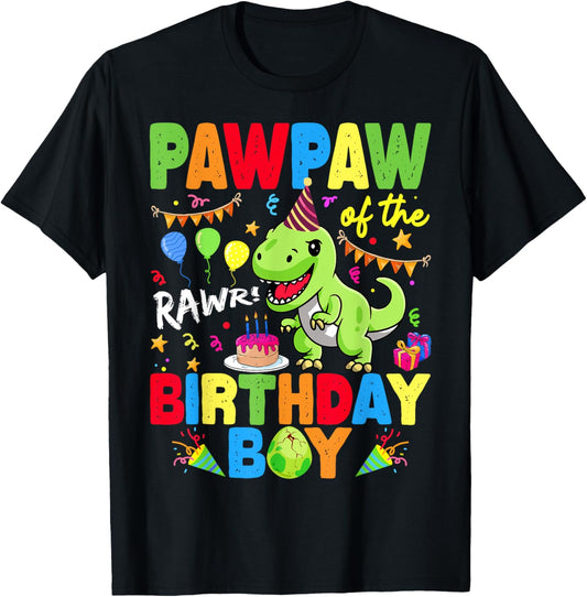 Pawpaw Of The Birthday Boy Dinosaur T-Rex RAWR T-Shirt