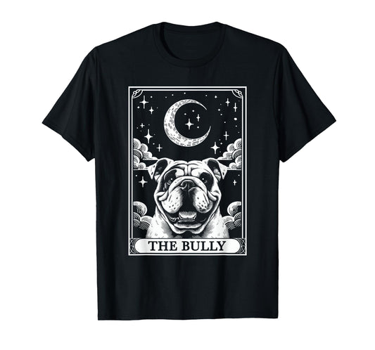 Tarot Card Vintage Crescent Moon Bulldog Bully Dog Mom T-Shirt