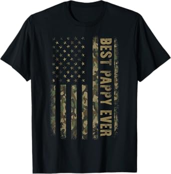 Best Pappy Ever Camouflage American Flag Father's Day Women Men T-Shirt