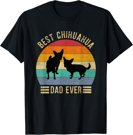 Best Chihuahua Dad Ever Retro Vintage Dog Lover T-Shirt