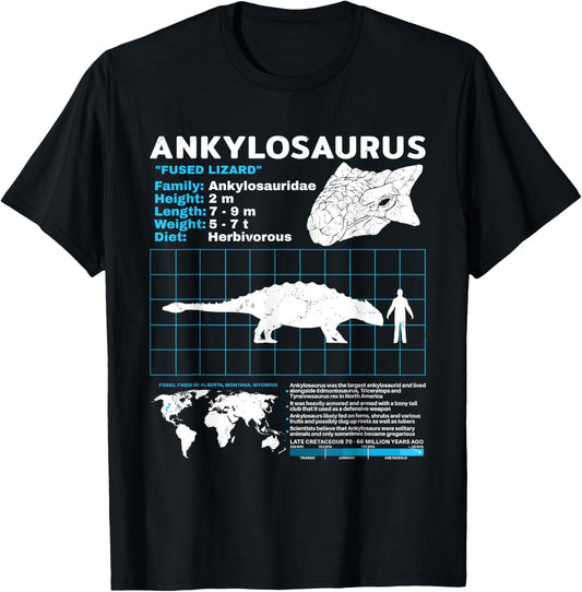 Ankylosaurus fact sheet Dinosaur Facts T-Shirt