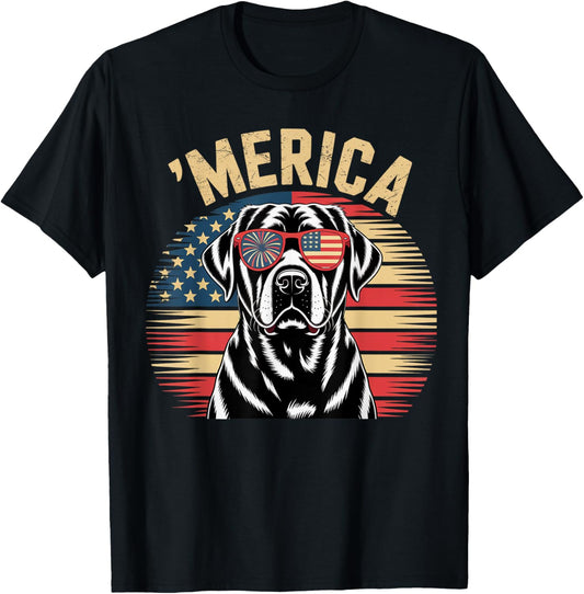 Patriotic Labrador Retriever Dog Merica US Flag 4Th Of July T-Shirt