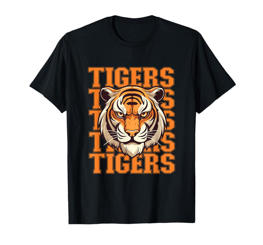 Football Tigers School Sports Fan Team Spirit Tigers Mascot T-Shirt
