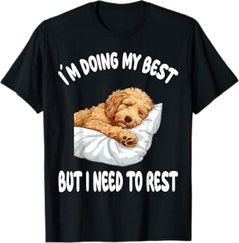 Goldendoodle Dog Pet Pajamas Nightgown Sleeping Napping Men Women Girls Kids T-Shirt
